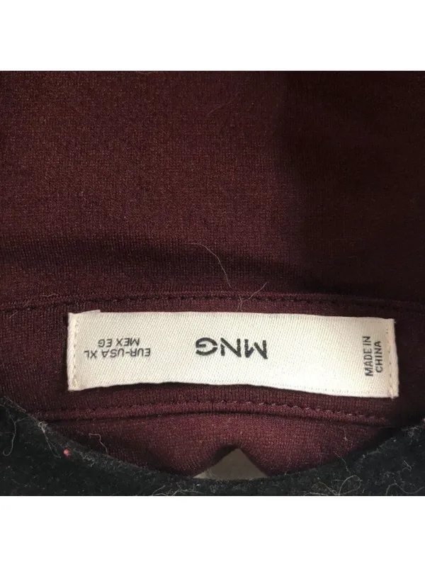 MNG Mango Womens Vest Snap Button Pockets Burgundy XL - Image 3
