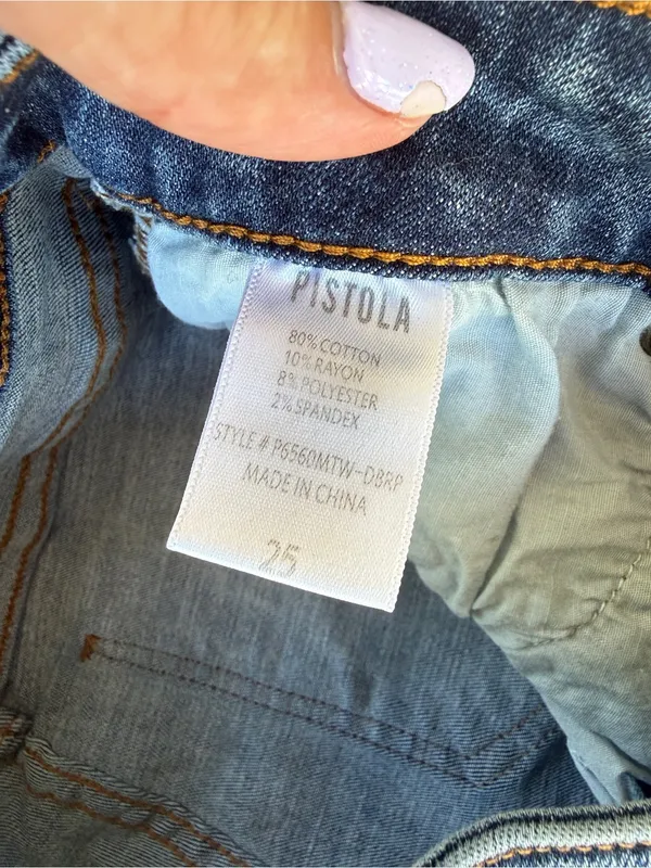 Pistola High Rise Distressed Skinny Jeans Women’s Size 25 Raw Hem Stretch Denim - Image 7