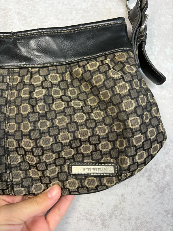 Y2K Nine West Brown & Black Square Baby Bag - Image 2