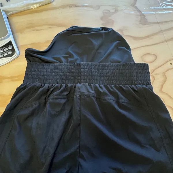 NWT AWLGUG Women's Black Smocked High Waist Athletic Running Shorts XL Pocket - Image 5