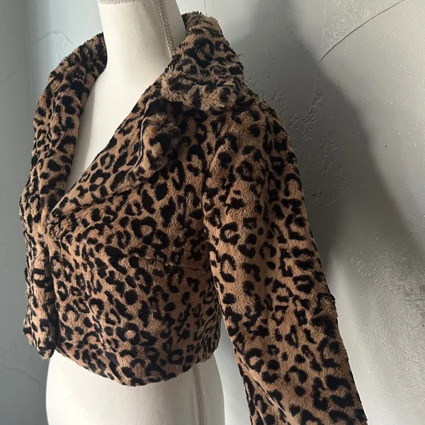 CAbi Brown Leopard Teddy Jacket - Image 3