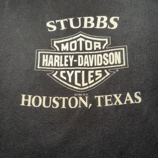 VTG 1995 Harley Davidson Rules Womens XL Baby‎ Tee Houston TX Ringer Shirt USA - Image 10