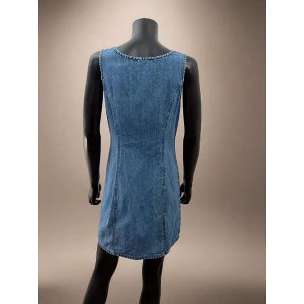 Old‎ Navy Denim Button Front Mini Dress Sleeveless Blue Women’s Medium Wash - Image 3