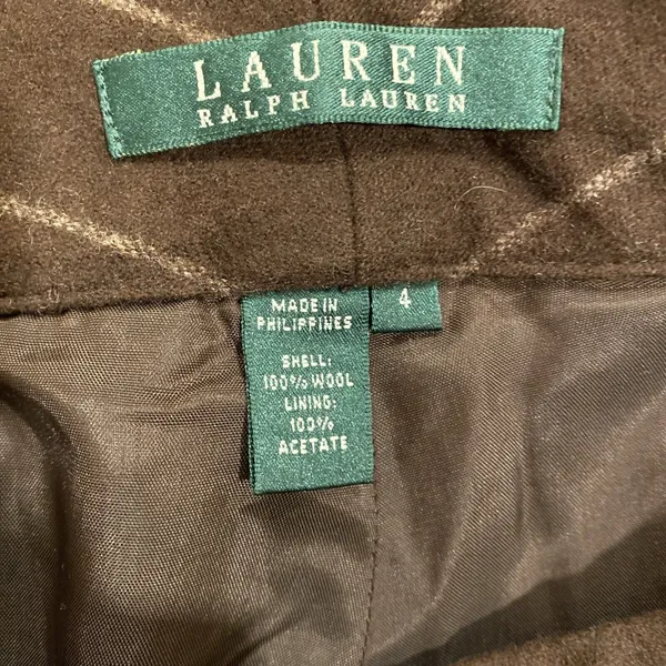 Lauren Ralph Lauren Polo Womens Brown Tan Pinstripe Wool Pants sz 4 Classic - Image 6