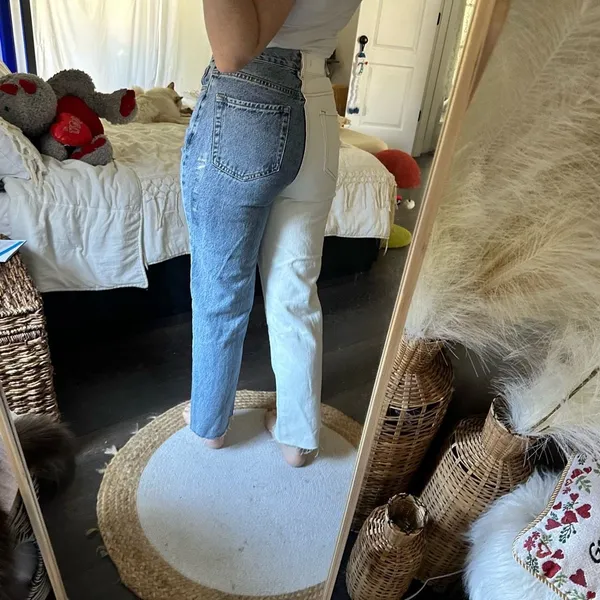 Pacsun Women’s 26 Colorblock High Rise Straight Jeans NWT - Image 3