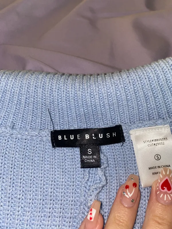Blue Blush Blue Sweater Romper - Image 3