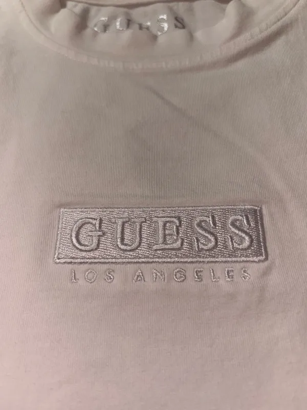 Guess White Embroidered Tank Top  - Image 2