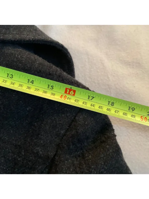 JONES NEW YORK women plaid wool gray black coat SZ12 bust42 - Image 5