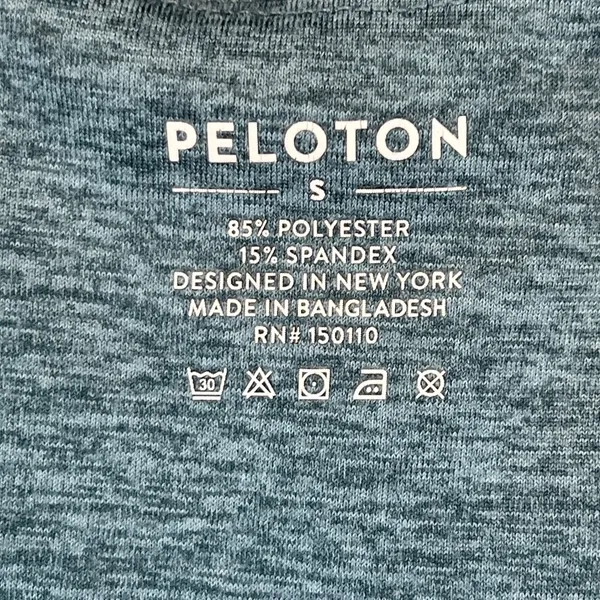 Peloton Women Sports Bra Heather Teal‎ Blue Racerback Cutout Logo Activewear S - Image 6