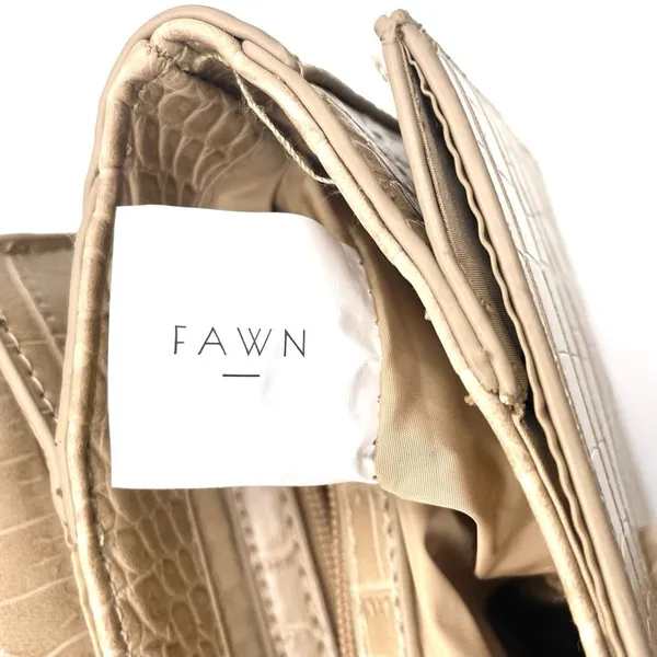 Fawn Design The Bamboo Shoulder Bag in Latte Faux Croc Purse Limited Edition NEW - Image 14