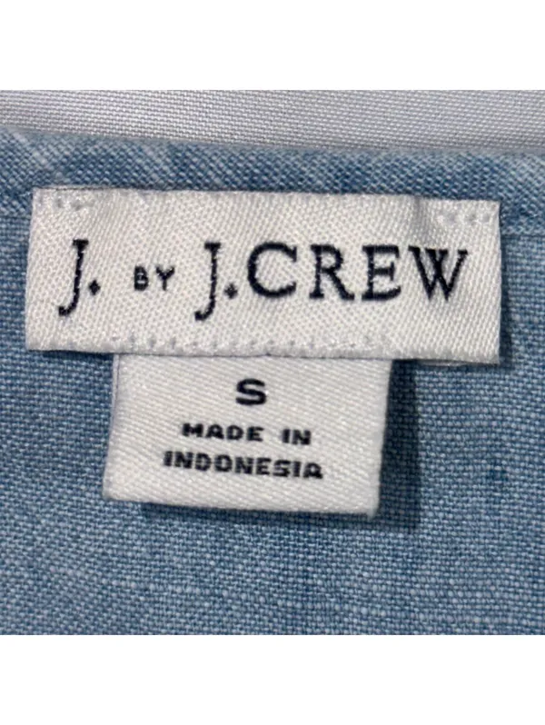 J. by J.Crew Women’s Small Chambray Blue Sleeveless Scallop Hem Top - Image 5