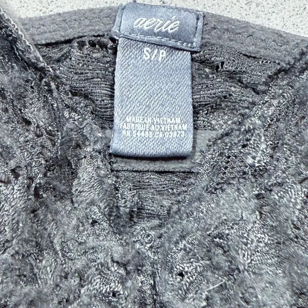 Aerie Lace Bralette V-Neck Stretch Bra Top Women's Size Small Dark Green - Image 3