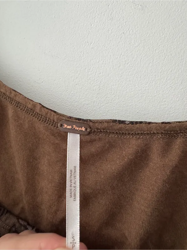 Free People Lilia Top‎ in Olive Combo Puff Sleeve - Image 6