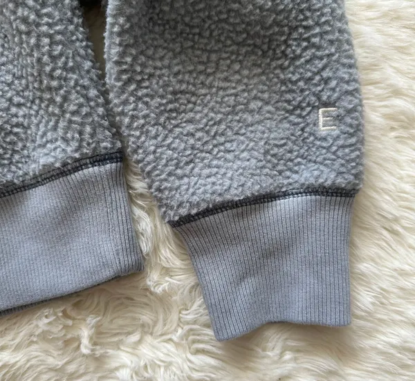 Everlane Sweatshirt ReNew Fleece Raglan Long Sleeve Crewneck Smoke Light Blue M - Image 8