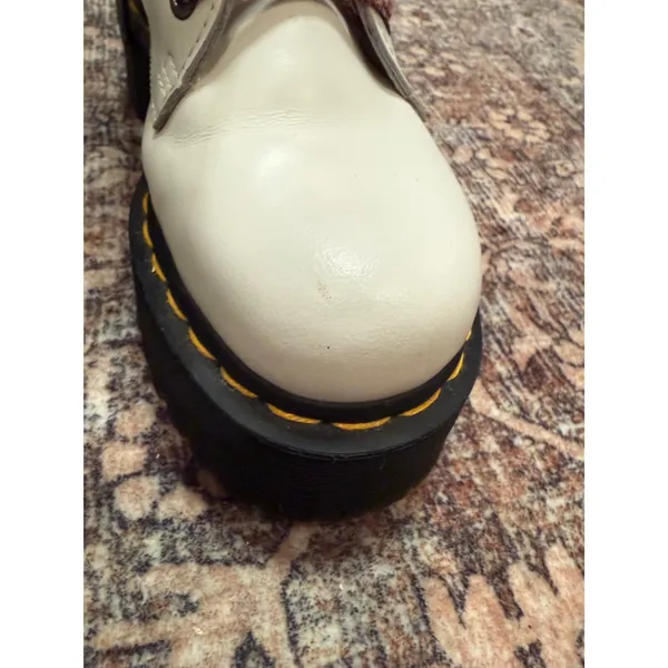 Dr. Martens Jadon Platform Boots White Leather‎ Women's 5 Punk Grunge Y2K - Image 5
