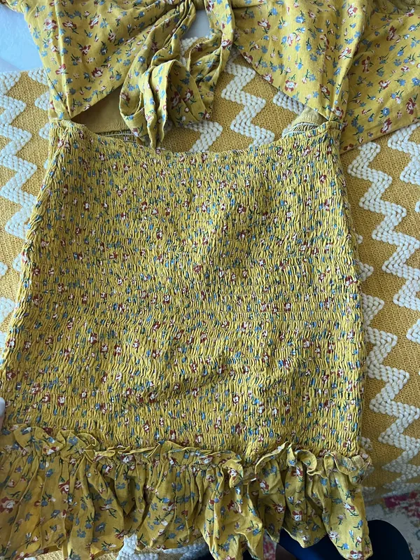Sabo Skirt Yellow Floral Mini Dress - Image 6