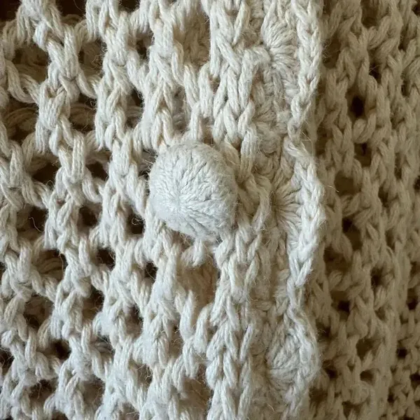 Huntington Ridge Ramie Cotton Cream Botton Boho Festival Crochet Vest M # 2244 - Image 6