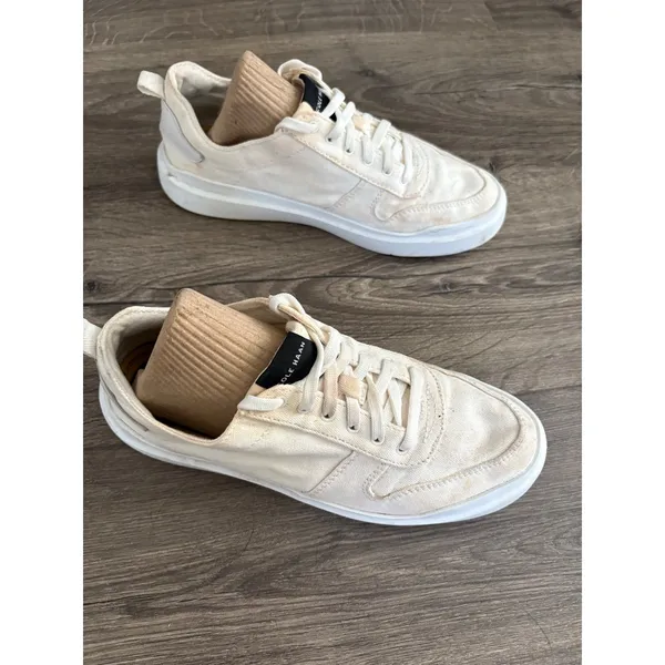 Cole Haan GrandPrø Tennis Sneaker Casual‎ Low Top Lace Up White Shoes Size 7B - Image 4