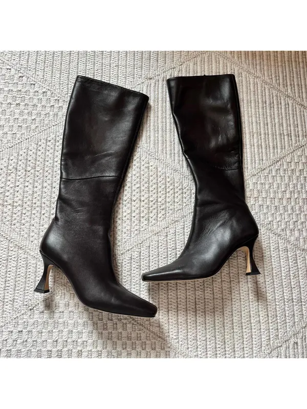 Tony Bianco Fantasy Knee High Boot in Chocolate Napa - Image 3