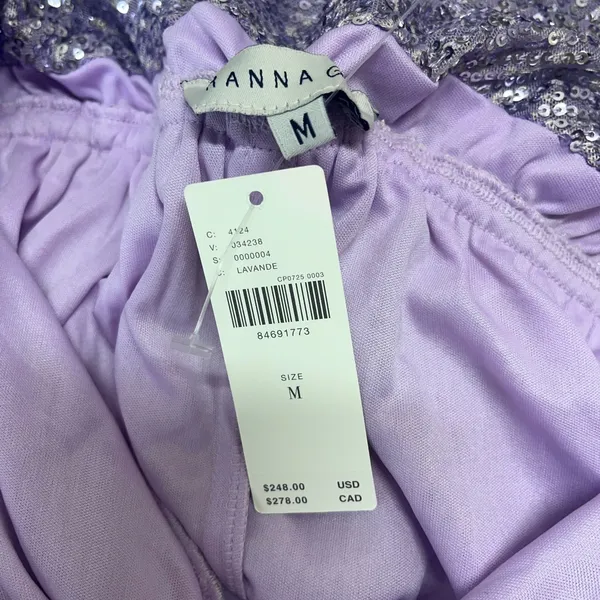 Anthropologie Ranna Gill lavender Sequin Jumpsuit‎ size medium NWT - Image 4
