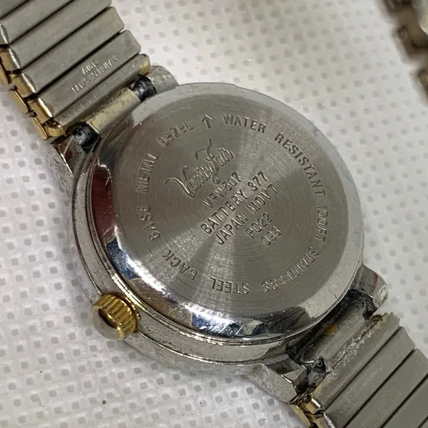 Vanity fair women date watch vintage 23mm round two tone size 6.5” running - Image 7