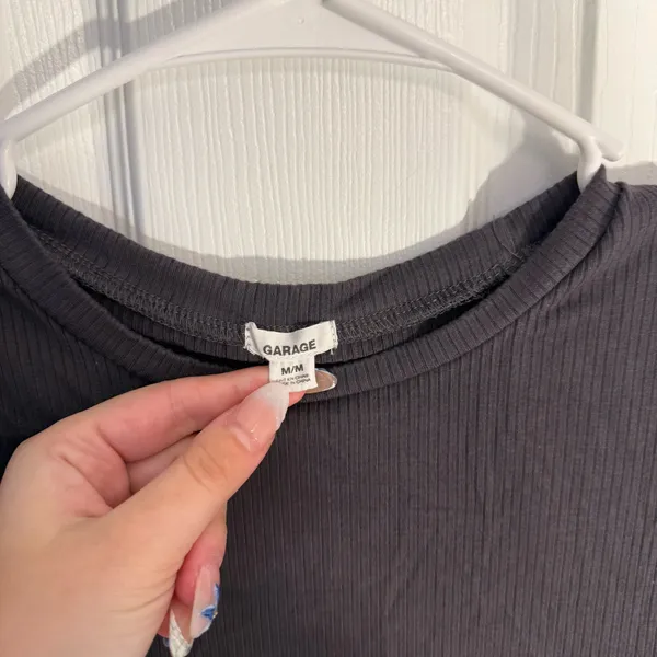 Garage Charcoal Gray Ribbed Baby Tee - Image 3
