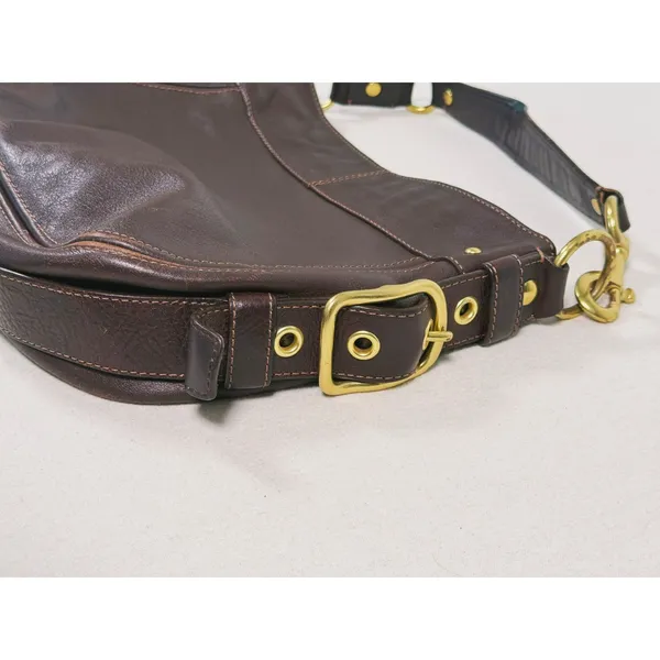 Vintage Y2K Coach Leather Hobo Bag Brown Gold Hardware Shoulder Purse Zip 2000s - Image 7