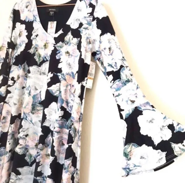 Karen Kane multicolor floral long-sleeve A-line dress - Image 3
