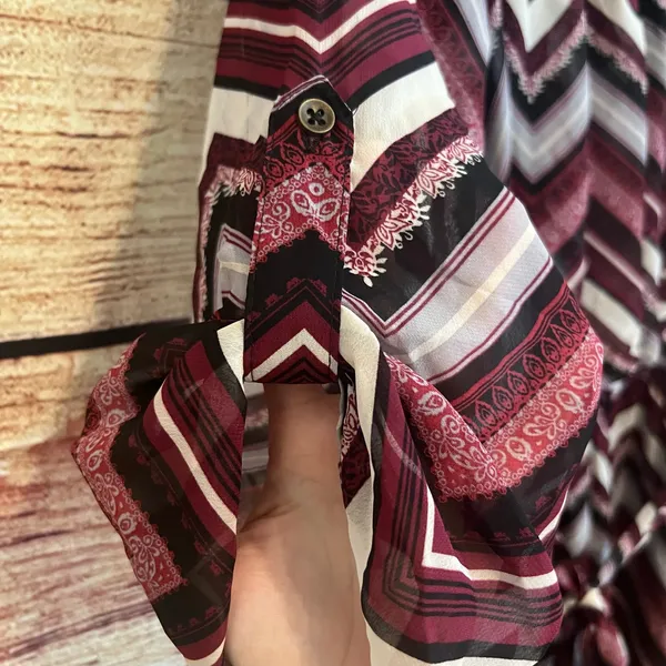 Vintage Speechless Chevron Dress Womens 2X Mini Midi Purple Belted Scoop Neck - Image 5
