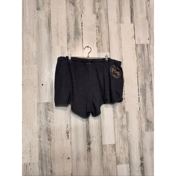 Victoria’s Secret PINK Lounge Shorts Women’s Large Black Scallop Hem Pocket Logo - Image 9