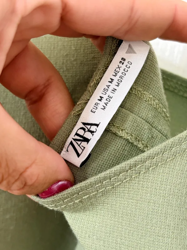 Zara Sage Green Bodycon Midi Dress Minimalist Quiet Luxury Chic Sleeveless M - Image 4