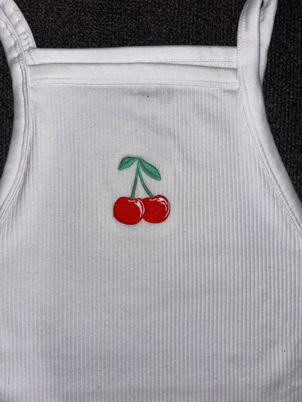 SO White and red cherry tank top -Small - Image 5