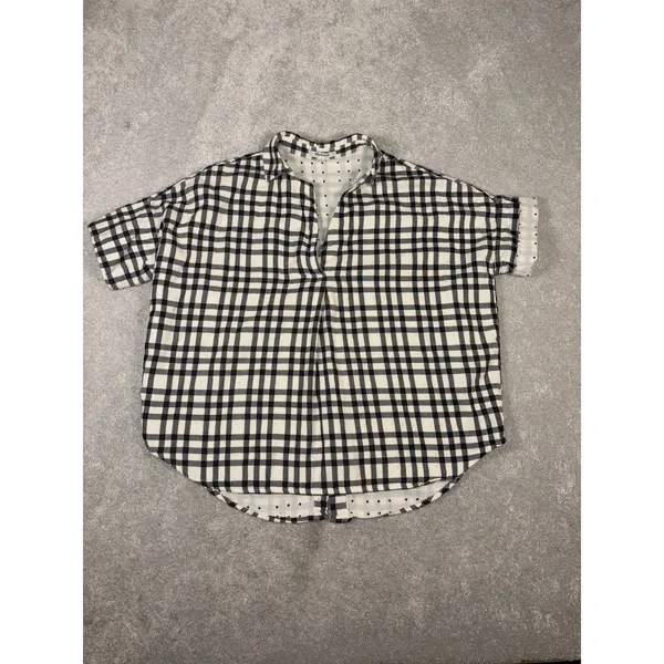 Madewell Courier Button-Back Shirt in‎ Double-Faced Plaid Size S Short Sleeve - Image 5