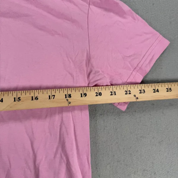 Vtg Pink Graphic T-Shirt Flower Sneaker Art Print Short Sleeve Cotton Blend Tee - Image 4