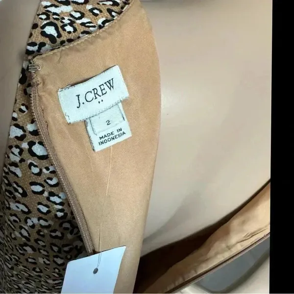 NWT J. CREW Basketweave Sleeveless Sheath Dress Leopard Print Women’s Sz 2 XS/S - Image 10