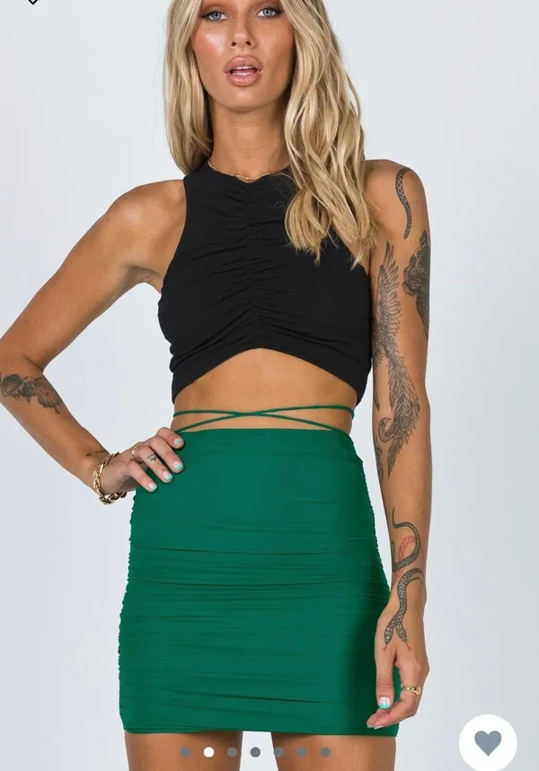 Princess Polly Green Mini Skirt - Image 4