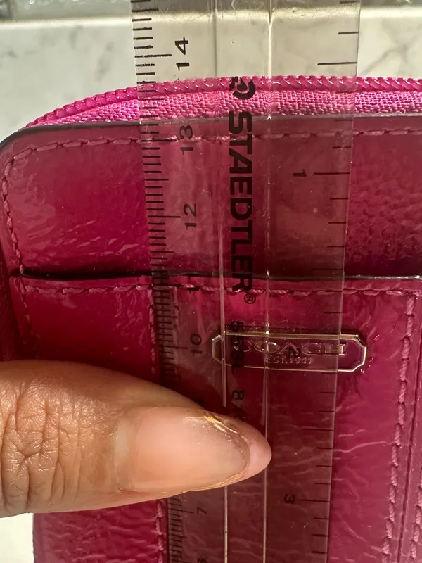 Coach Patent Leather Wristlet in Vibrant Magenta - Image 10
