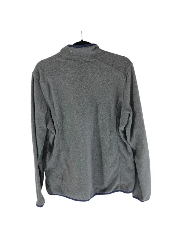L.L. Bean Women's Soft-Brushed Fitness Fleece Pullover 1/4 Zip Gray L - Image 2