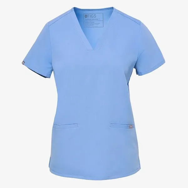 Figs Casma Three Pocket Scrub Top Size L Ceil Blue Hospital Uniform Nurse - Image 4