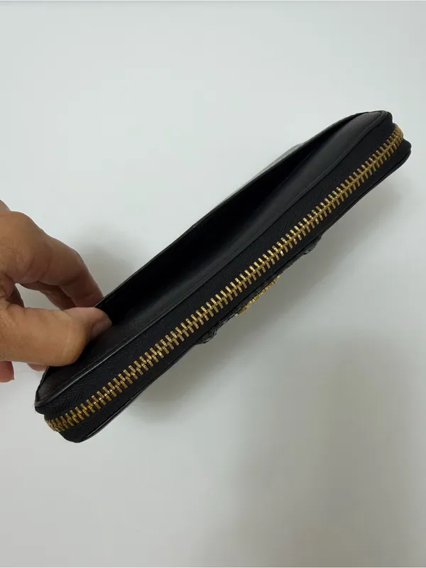 Coach Ashley Zip Around Accordion Leather Wallet Black - Image 5
