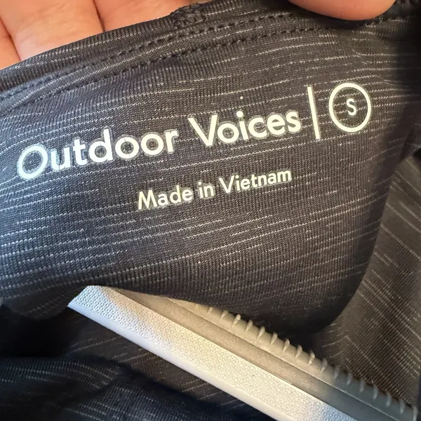 Outdoor Voices Sports Bra S Black TechSweat Move Free Crop Top High Racerback‎ - Image 3