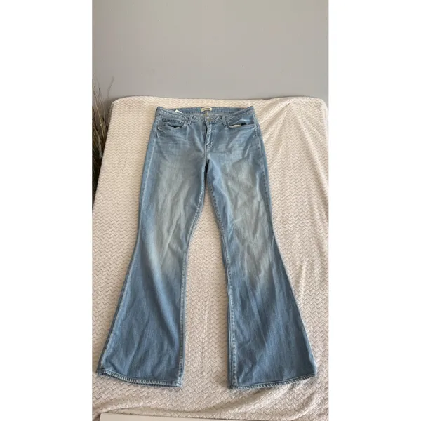 L'AGENCE Olympia High Rise Bell Flare Jeans Light Wash Blue Size 30 2531RDM - Image 2