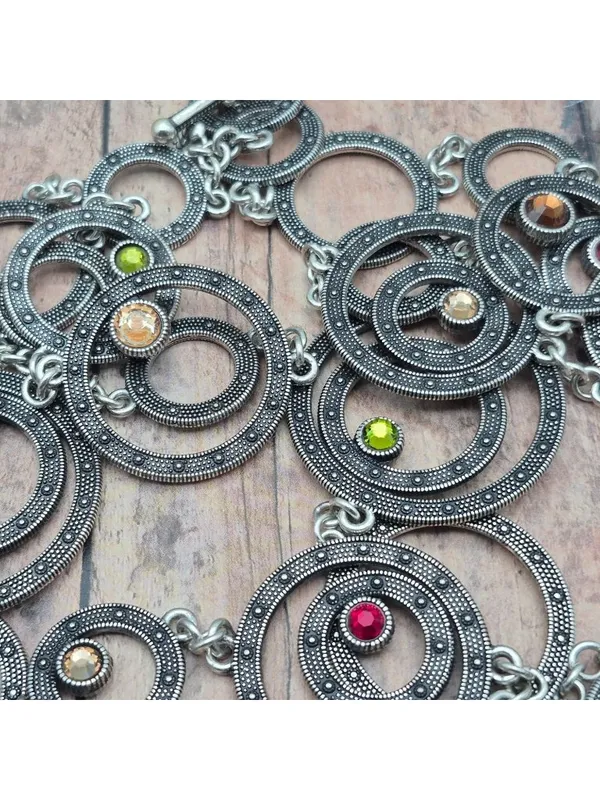 Brighton 36" TOWNSEND Silver Plated Stations and Crystal Long Statement Necklace - Image 8