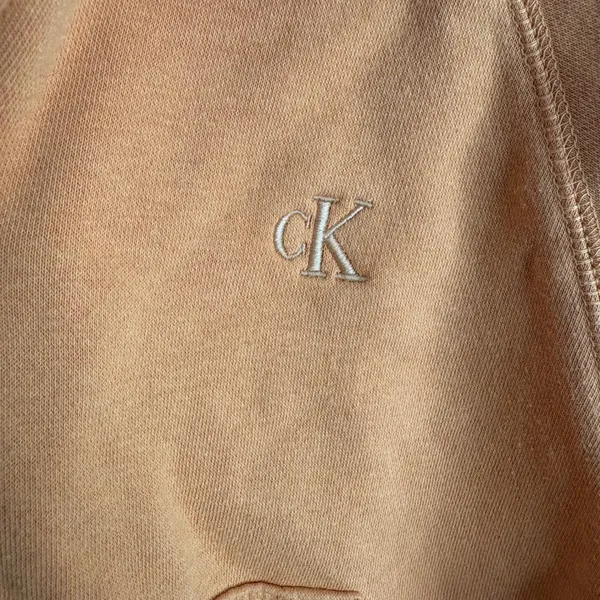 Calvin Klein Womens Orange Quarter Zip‎ Cropped Fleece Sweatshirt XS CAR0000149 - Image 6