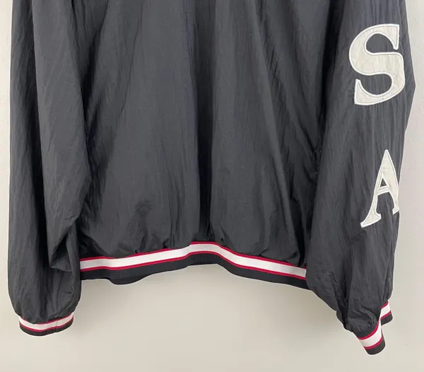 Vintage USA Olympic Black White Graphic Windbreaker Track Pullover Jacket - Image 5