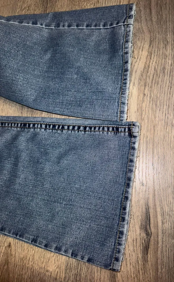 Vintage Early 2000’s AIKO Wester Glove Wear - ultra Low rise boot leg blue jeans - Image 8