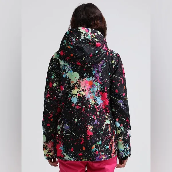 GSOU SNOW Paint Splatter Snowboarding Insulated Jacket Size XS Regular Fit NWOT - Image 3
