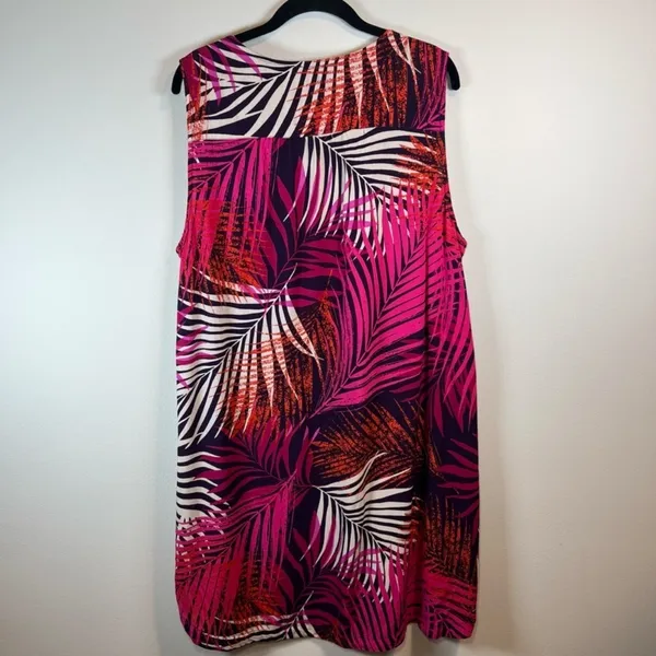 BeachLunchLounge Kayla Shift Dress Pink Purple Tropical Vacation Summer Flowy 1X - Image 9