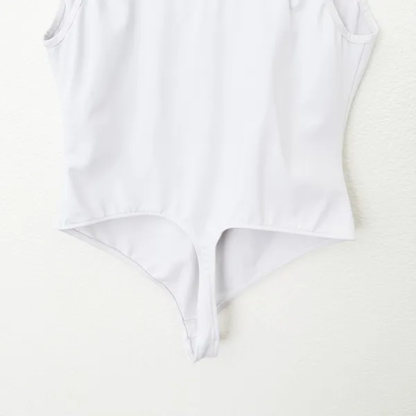 [Free People] White Rosie Duo Bodysuit One-Piece V-Neck Casual Top Size Medium M - Image 8