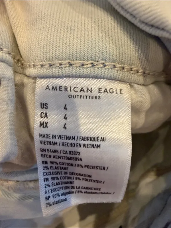 American Eagle Next Level Stretch m Distressed Denim Shorts Size 4 - C70-012 - Image 3